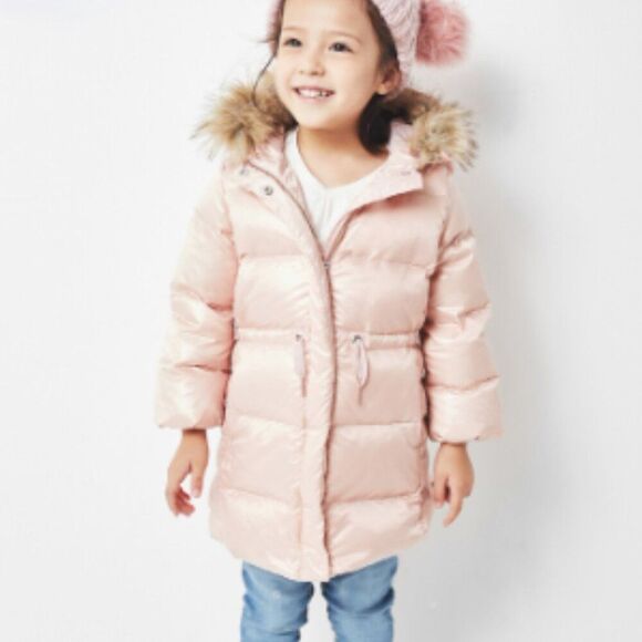 Baby GAP NWT Size 18-24 months Pink Champagne ColdControl Max Long Puffer Jacket - Picture 1 of 8